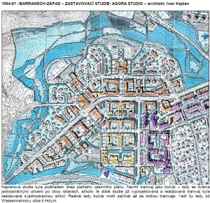 Urbanistická studie z roku 1994 - 97, která je podkladem současného platného územního plánu.